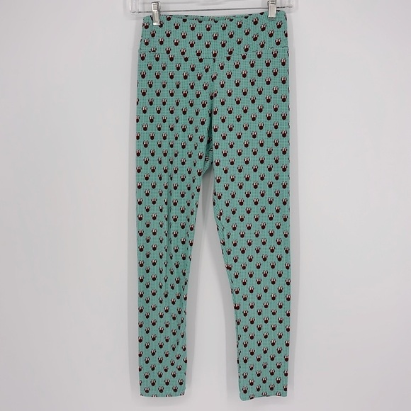 Disney X Lularoe Minnie Mouse Leggings in Teal Green & Fuchsia - Picture 1 of 9